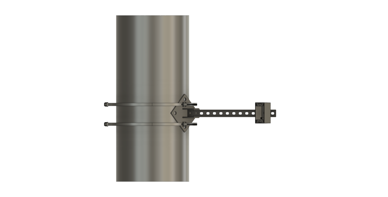 Ultrasonic rangefinder mounted on a piling with strut channel